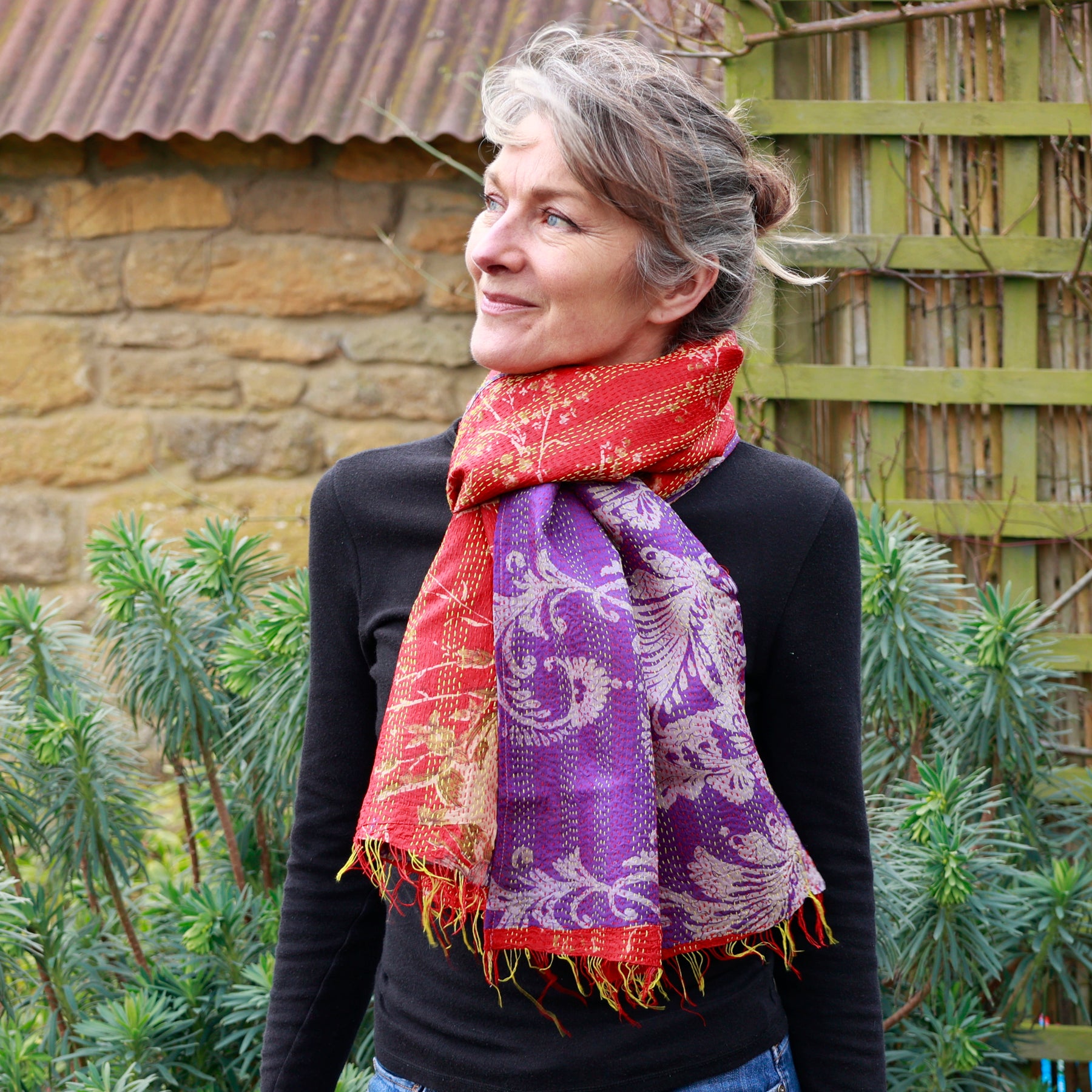 Silk Kantha Stoles