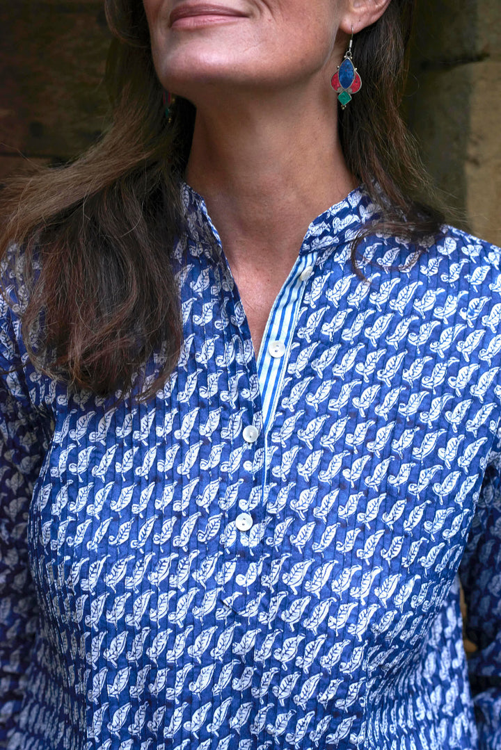 Pintuck Cotton Top | Blue Bird | ARCHIVE