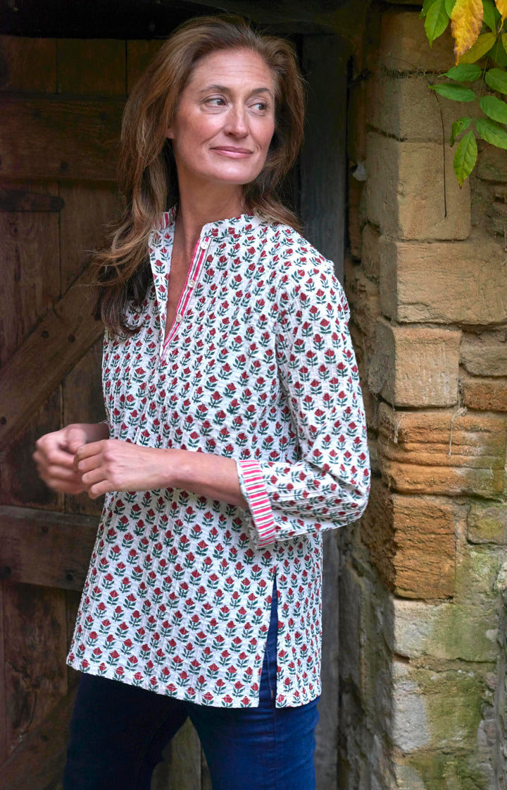Pintuck Cotton Top | Winter Flower | ARCHIVE