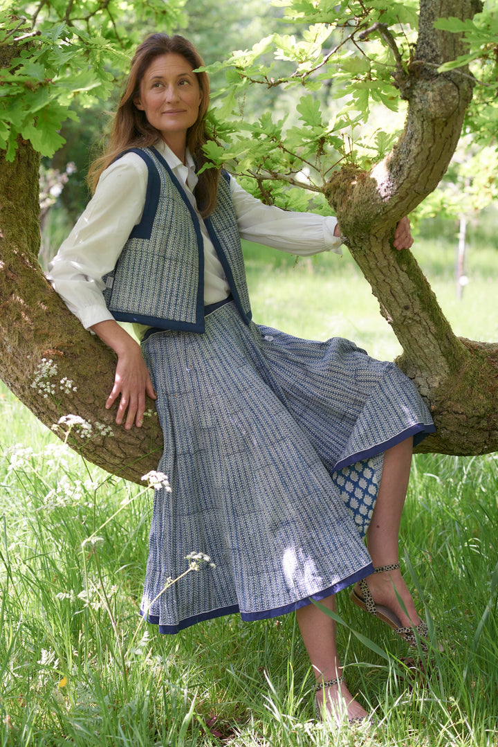 Cotton Skirt | Blue Vine