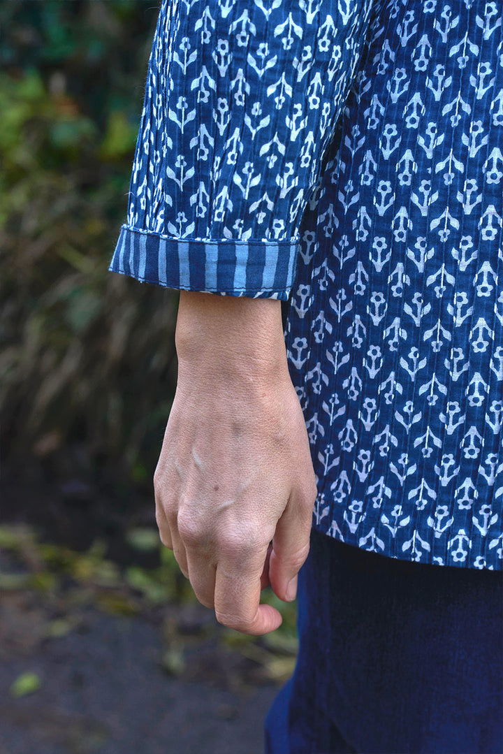 Pintuck Cotton Top | Indigo Posy