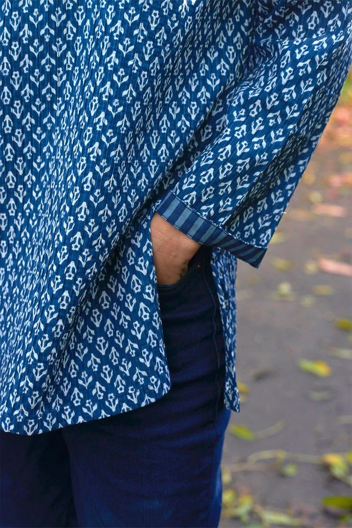 Pintuck Cotton Top | Indigo Posy
