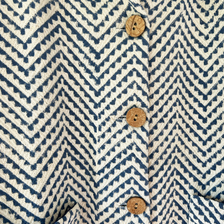 'Marni' Cotton Jacket | Navy Zig-zag