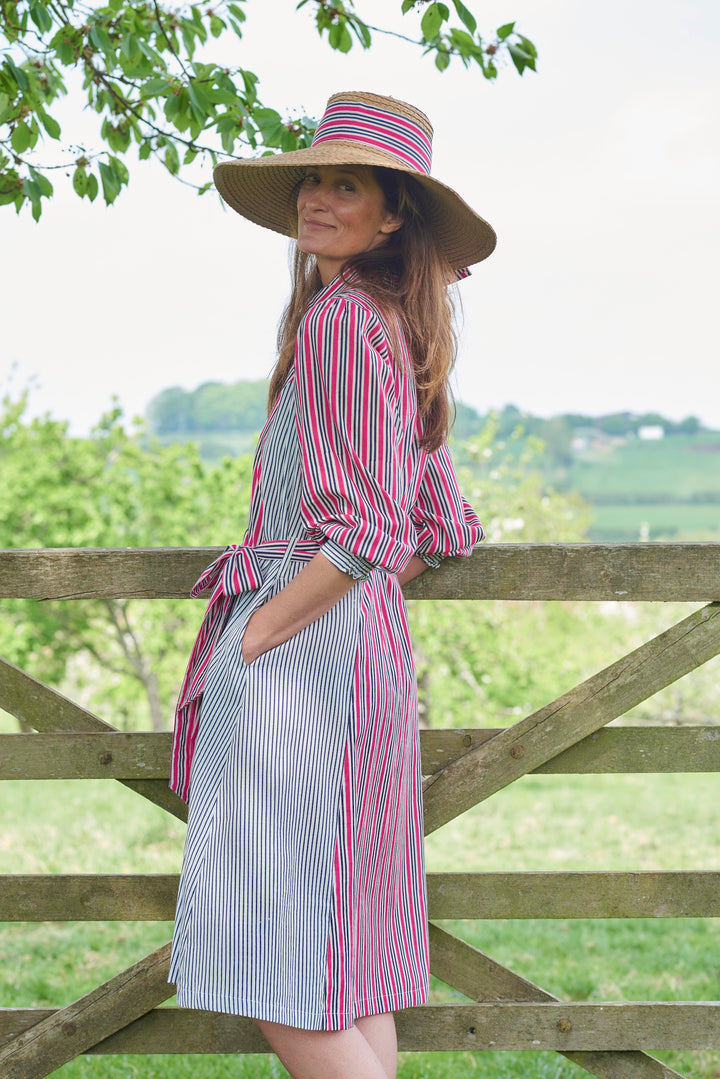 'Rosa' Cotton Shirtdress | Pink Stripe