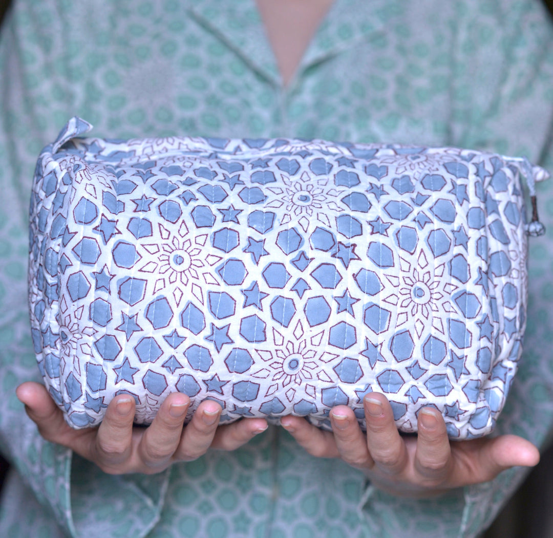 'Starry Nights' Block-printed Sponge Bag Duo