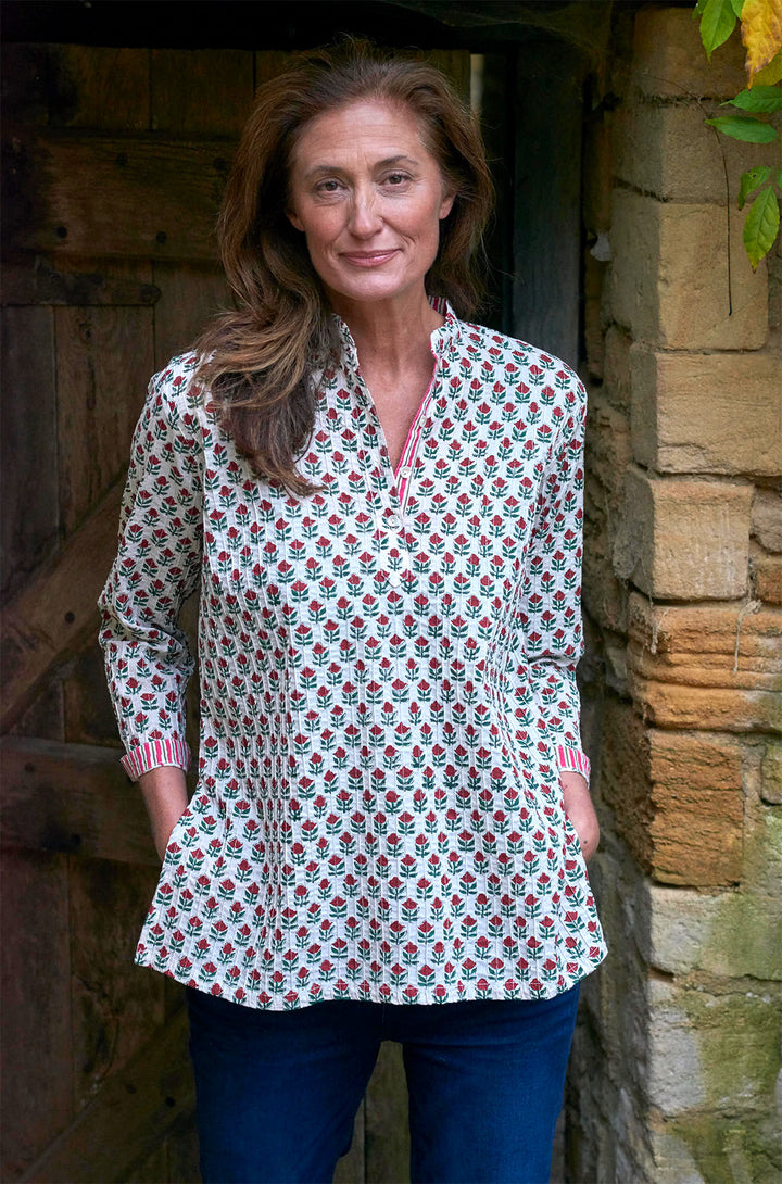 Pintuck Cotton Top | Winter Flower | ARCHIVE