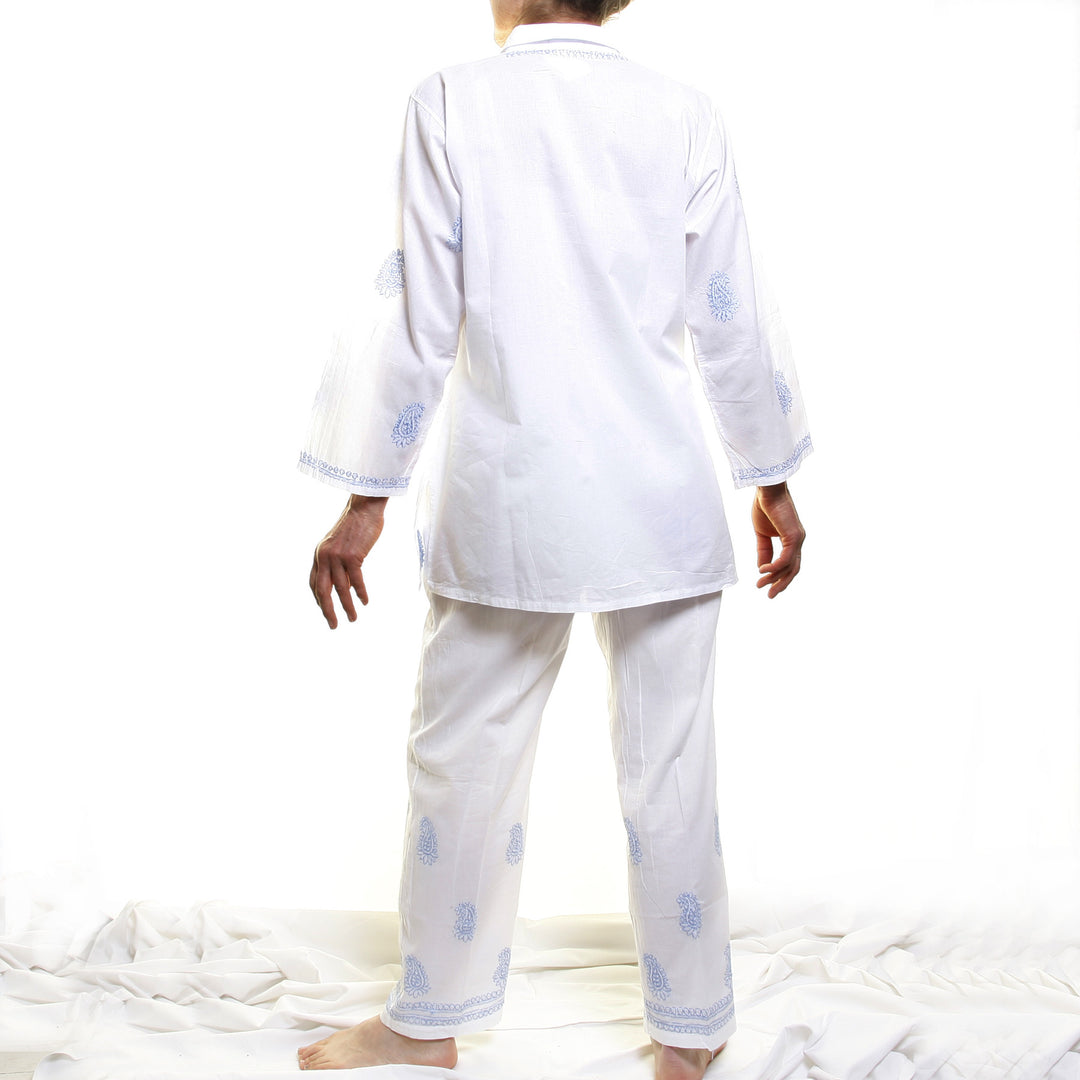 Cotton Pyjamas / Chikan Embroidery | Tania Llewellyn Designs