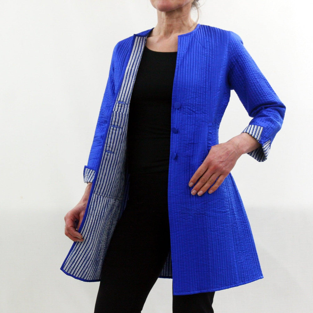 'Annik' Silk / Reversible / Blue | Tania Llewellyn Designs