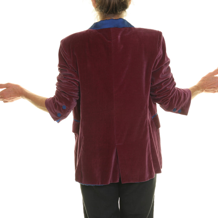 'May' Velvet Blazer / Burgendy & Navy | Tania Llewellyn Designs