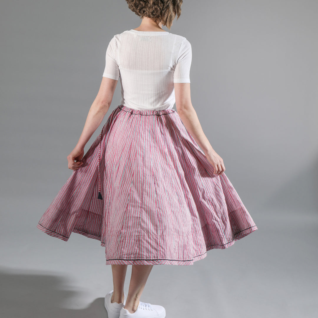 Cotton striped Skirt / Pink & Blue | Tania Llewellyn Designs