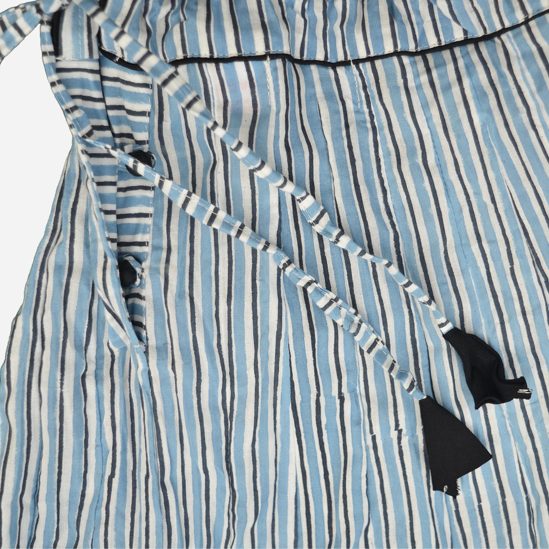 Cotton striped Skirt / Baby Blue | Tania Llewellyn Designs