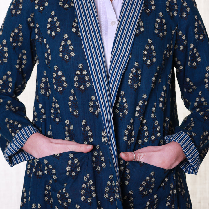 'Nika' Cotton Slub / Deep Blue | Tania Llewellyn Designs