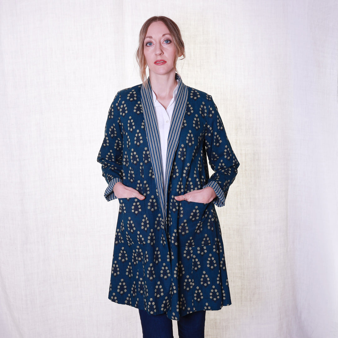 'Nika' Cotton Slub / Deep Blue | Tania Llewellyn Designs