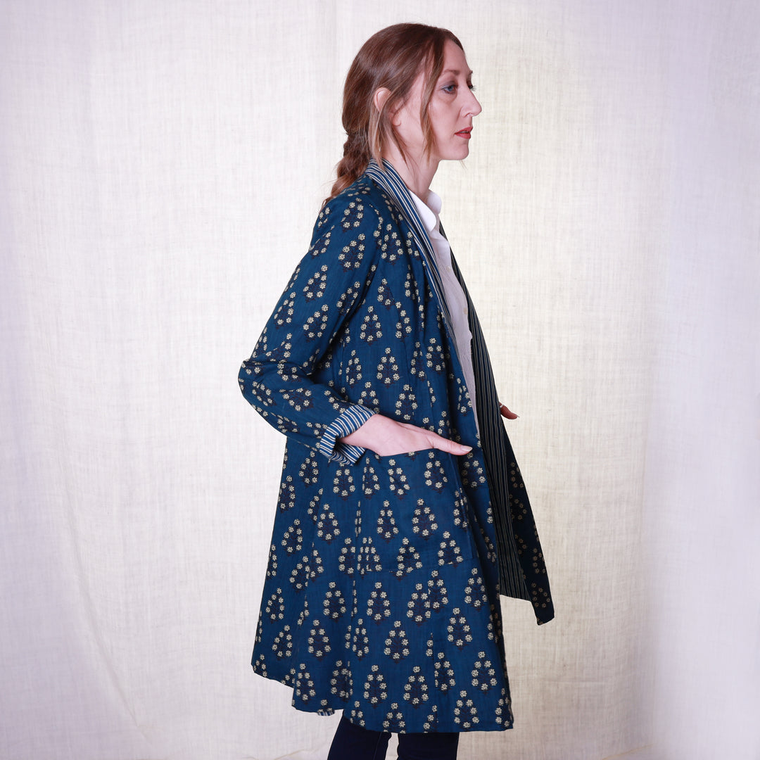 'Nika' Cotton Slub / Deep Blue | Tania Llewellyn Designs