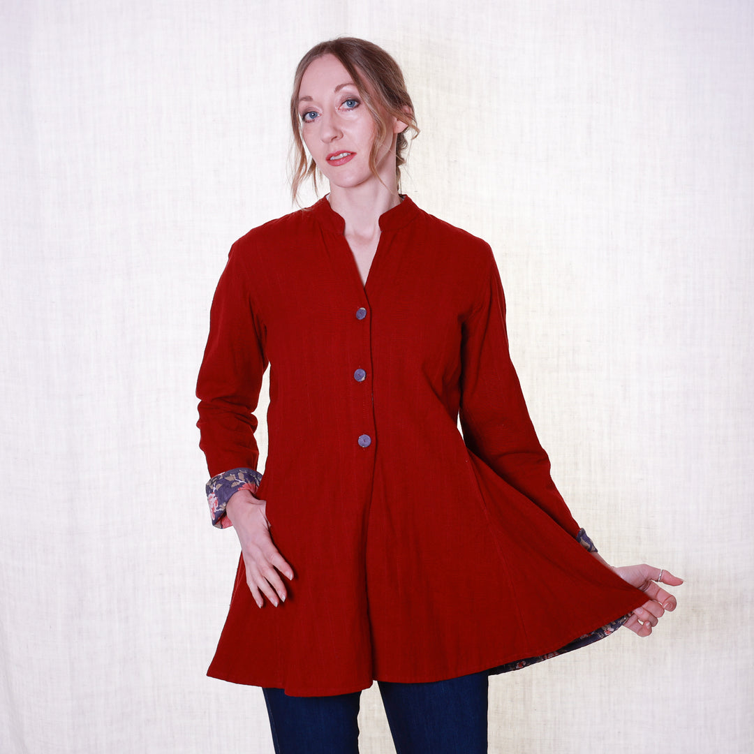 'Tashia' Cotton / Brick Red | Tania Llewellyn Designs