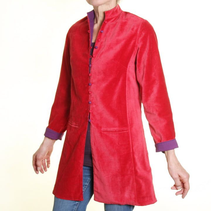 'Sharwani' Plain Cotton Velvet Jacket