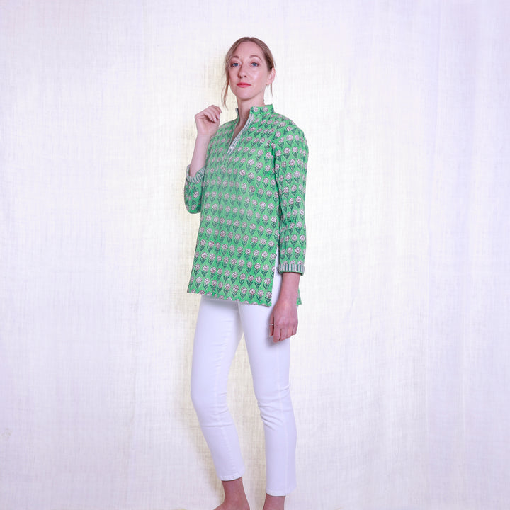 Pintuck Cotton Top | Pea Flower | ARCHIVE