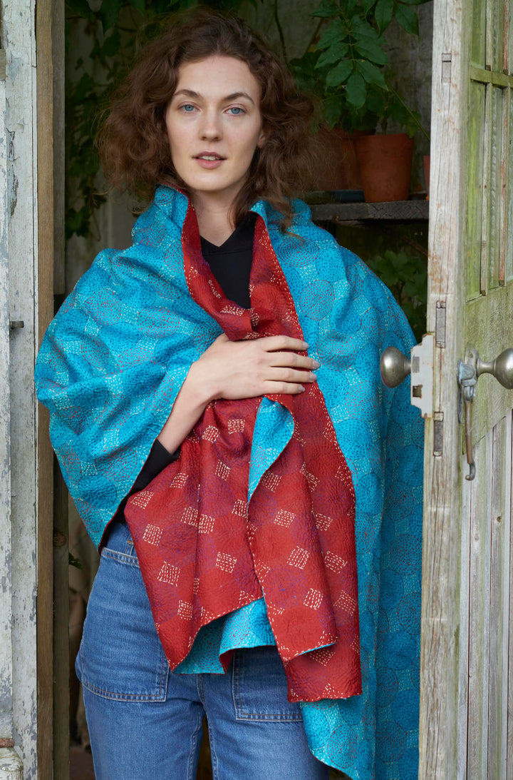 Silk Kantha Shawl | Ariel