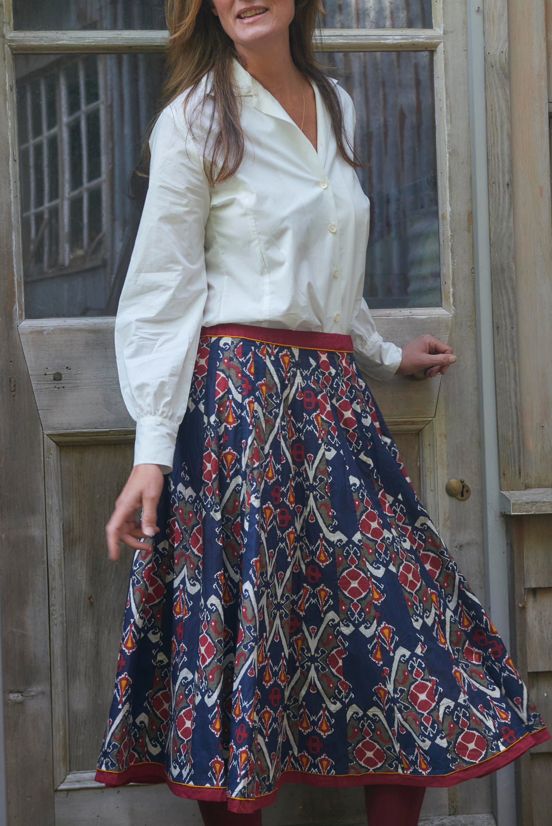 Cotton Skirt | Autumn Ikat