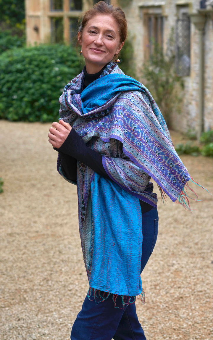 Silk Kantha Shawl | Layla