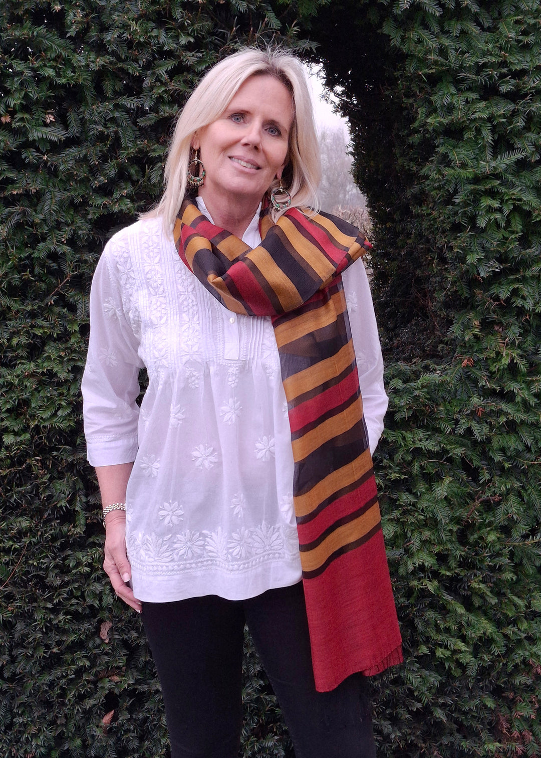 'Amber' Fine Silk & Wool Scarf