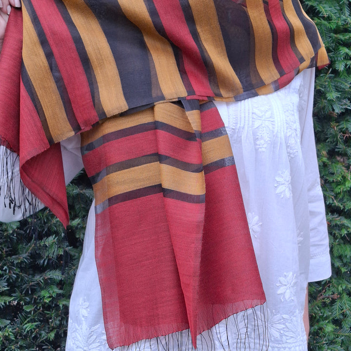 'Amber' Fine Silk & Wool Scarf