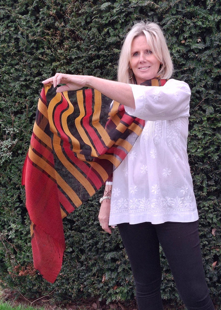 'Amber' Fine Silk & Wool Scarf