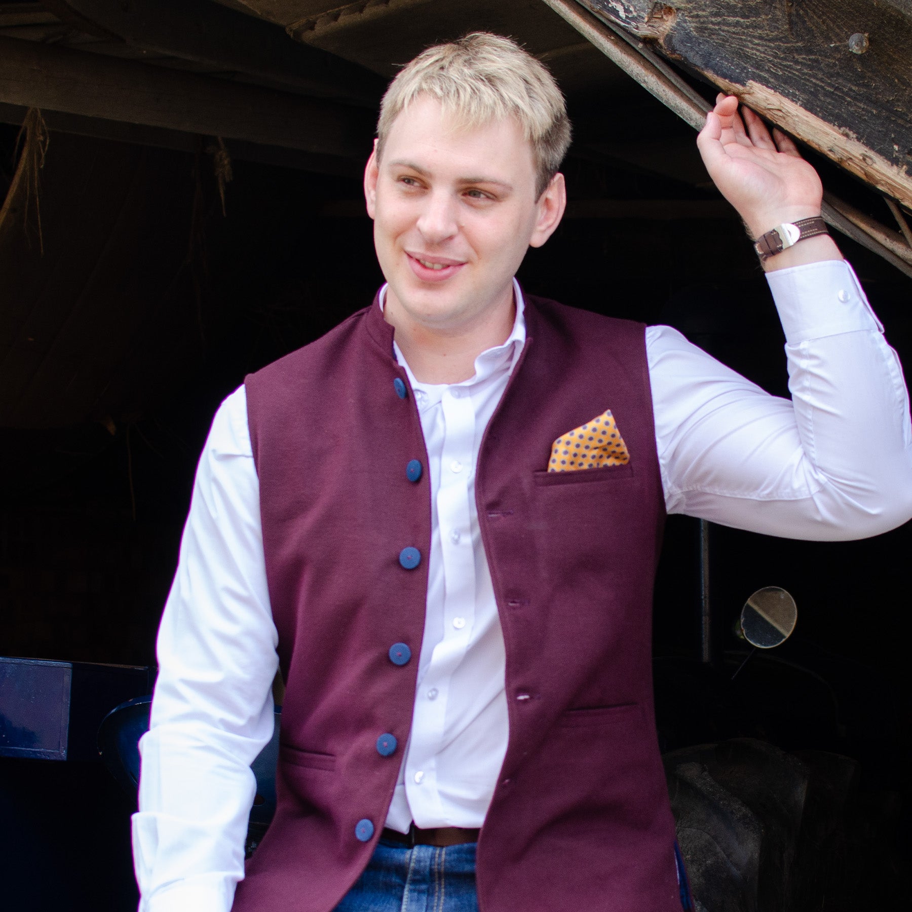 Burgundy wool outlet waistcoat