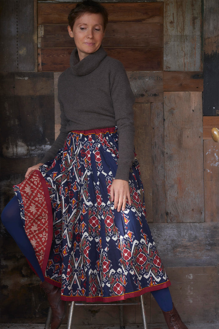 Cotton Skirt | Autumn Ikat