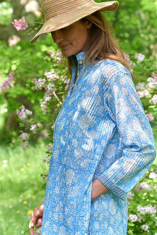 Pintuck Cotton Tunic | Flower Print