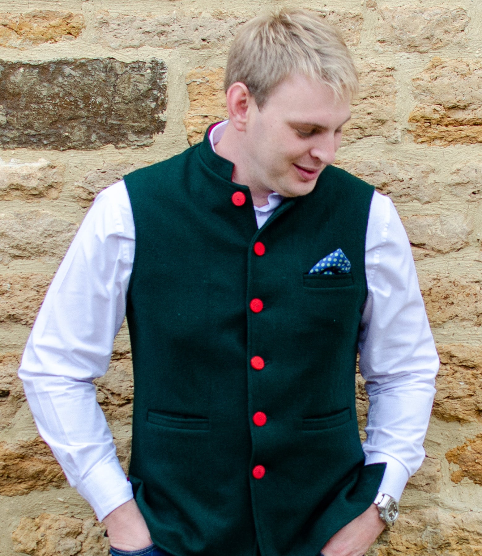 Wool nehru sale waistcoat