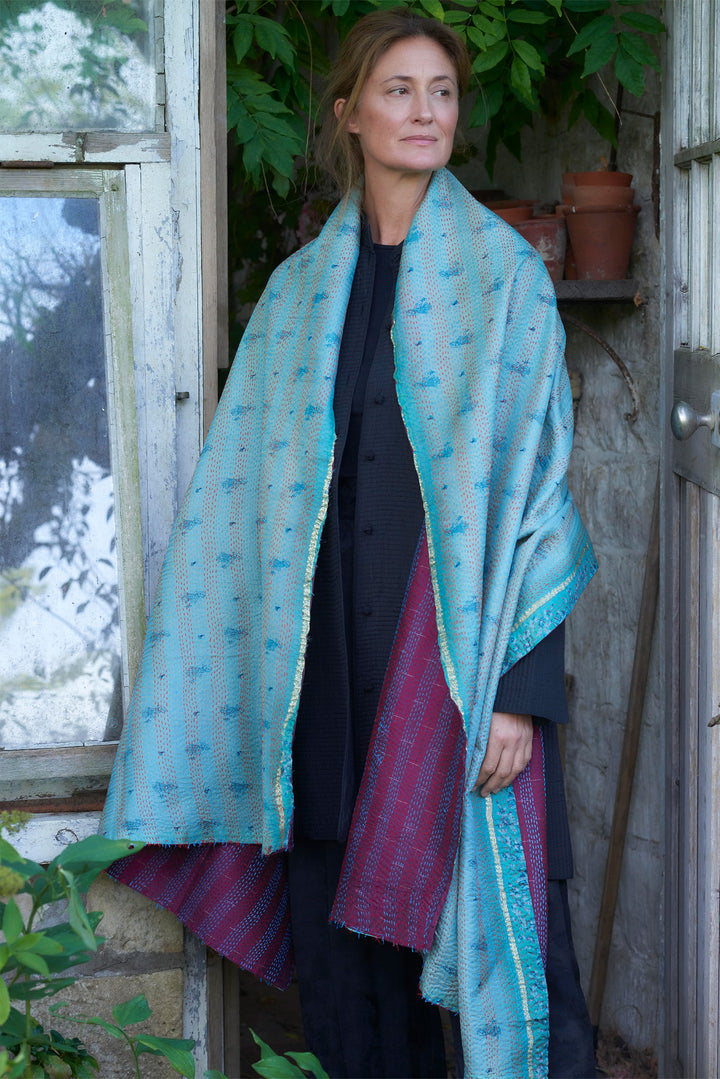 Silk Kantha Shawl | Carina