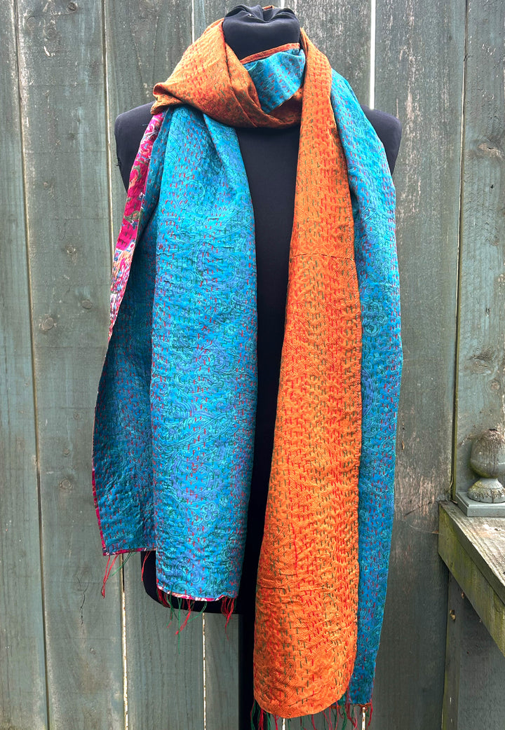 Silk Kantha Stole | Dahlia