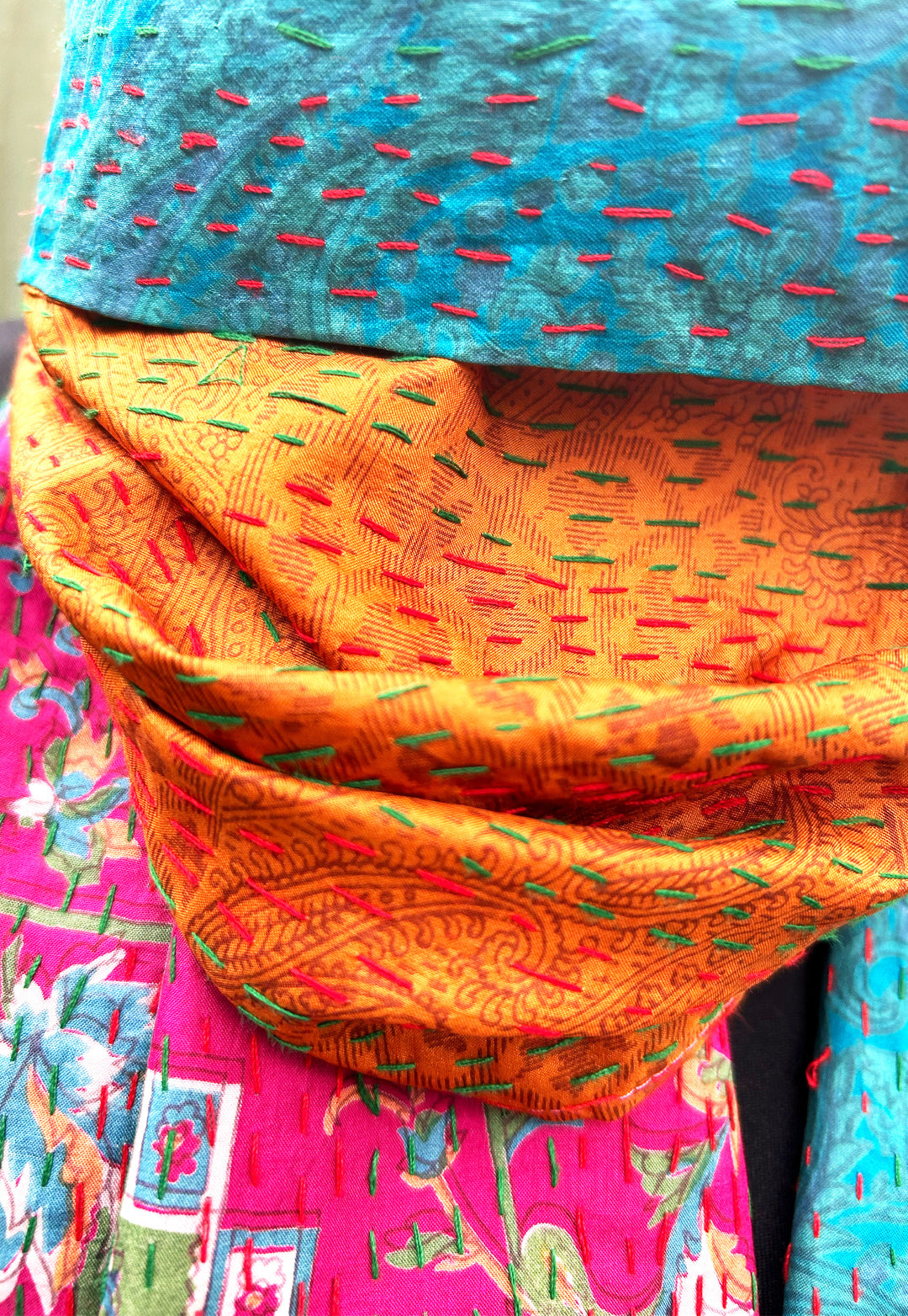 Silk Kantha Stole | Dahlia