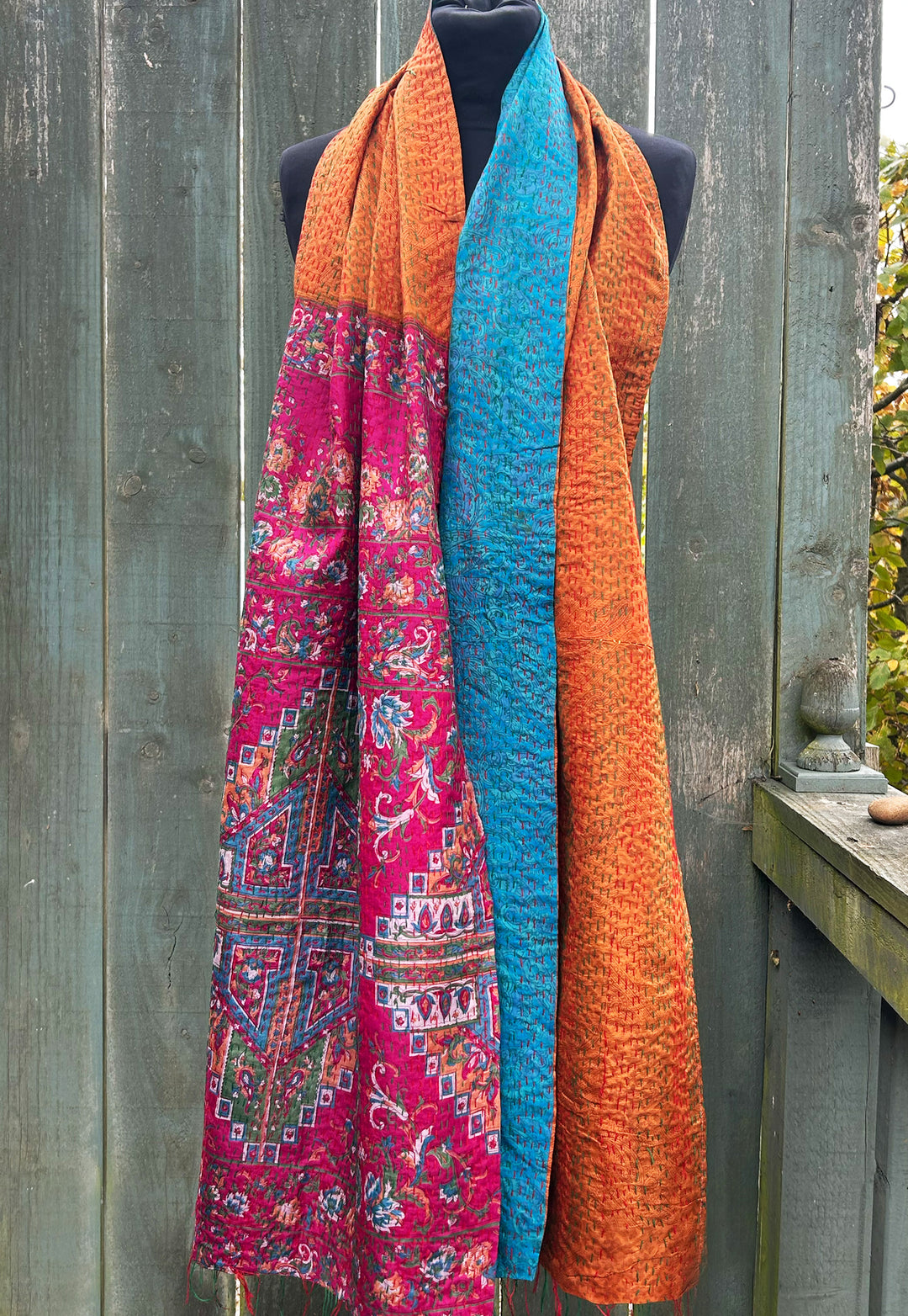 Silk Kantha Stole | Dahlia