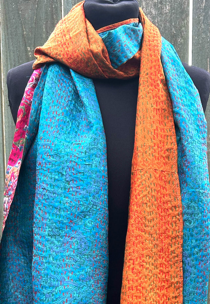 Silk Kantha Stole | Dahlia