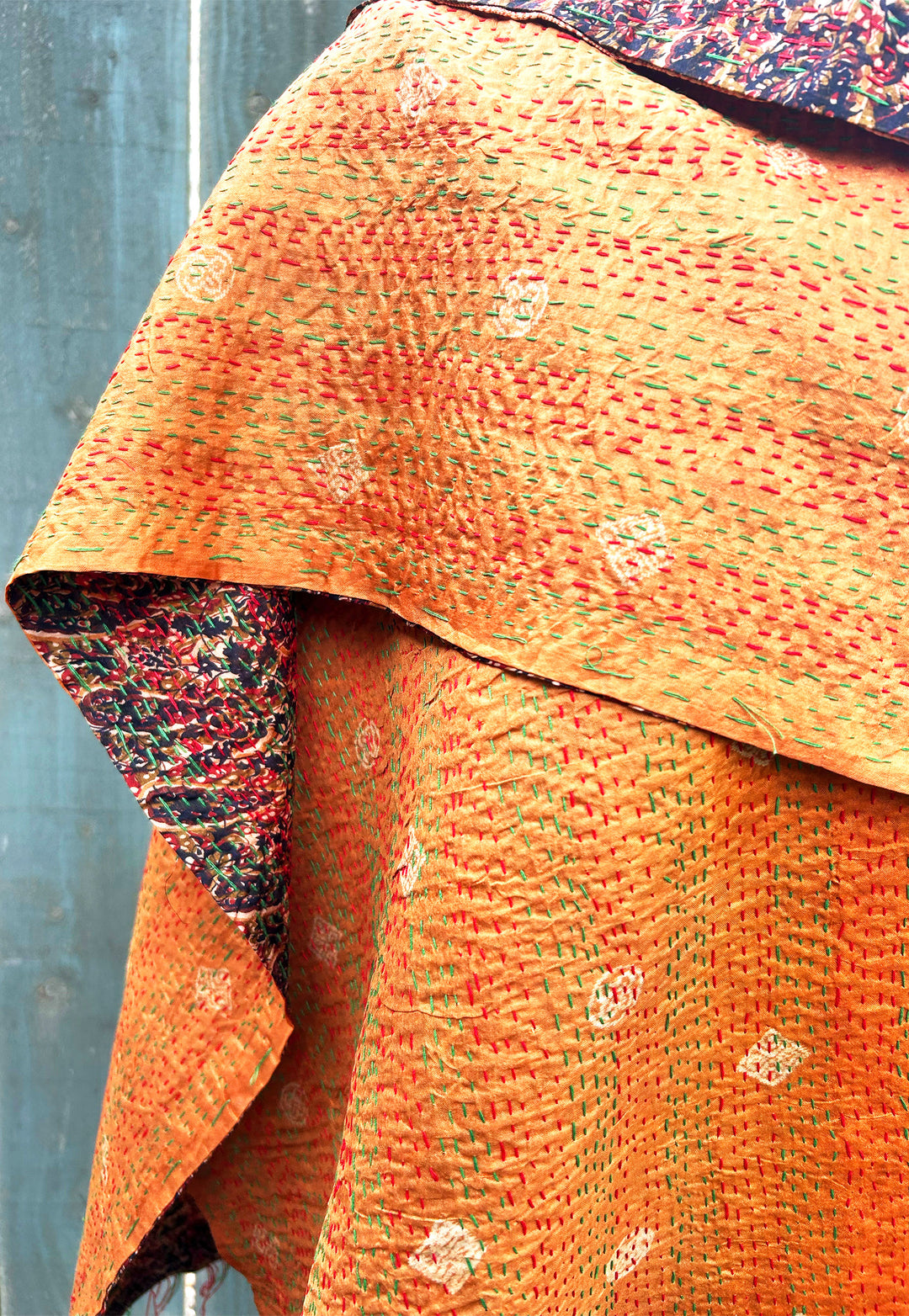 Silk Kantha Stole | Fern