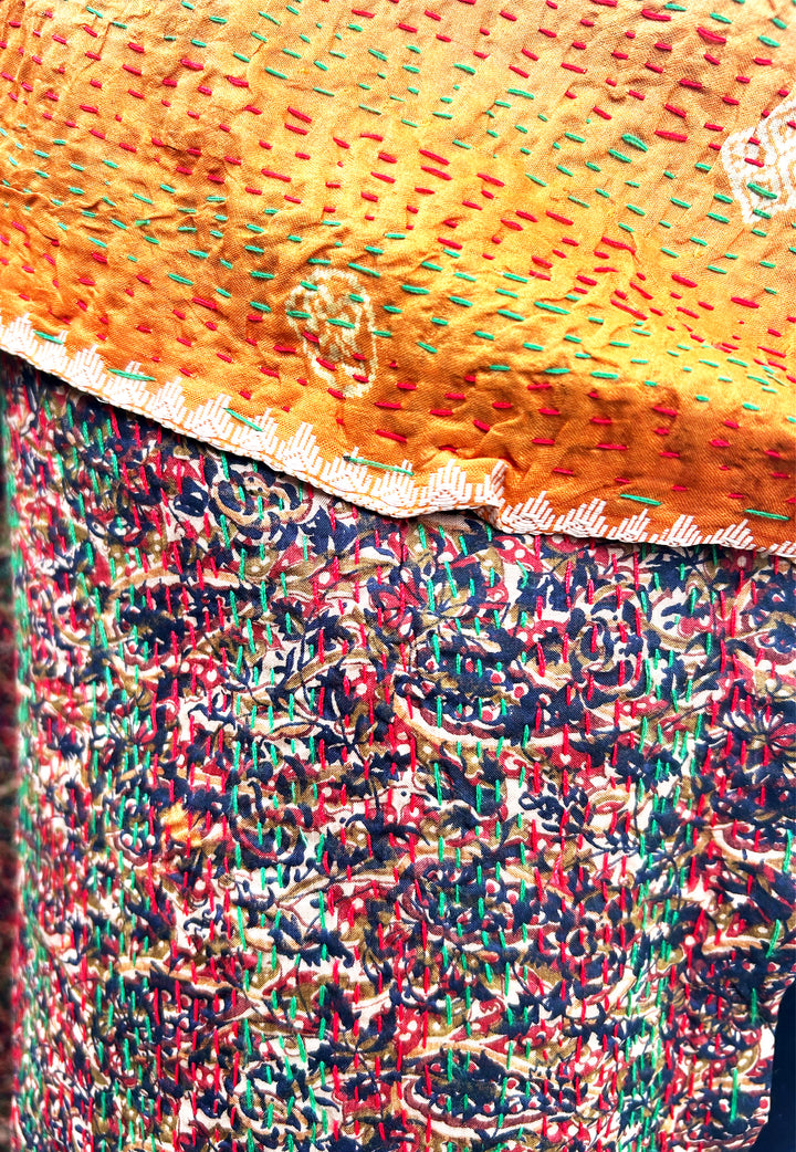 Silk Kantha Stole | Fern