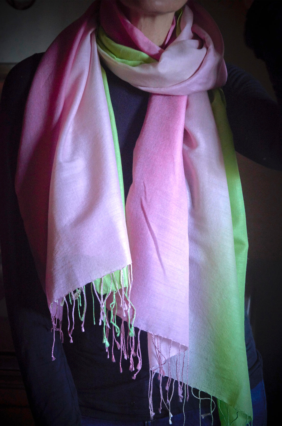 'Fiesta' Fine Silk & Wool Ombré Scarf