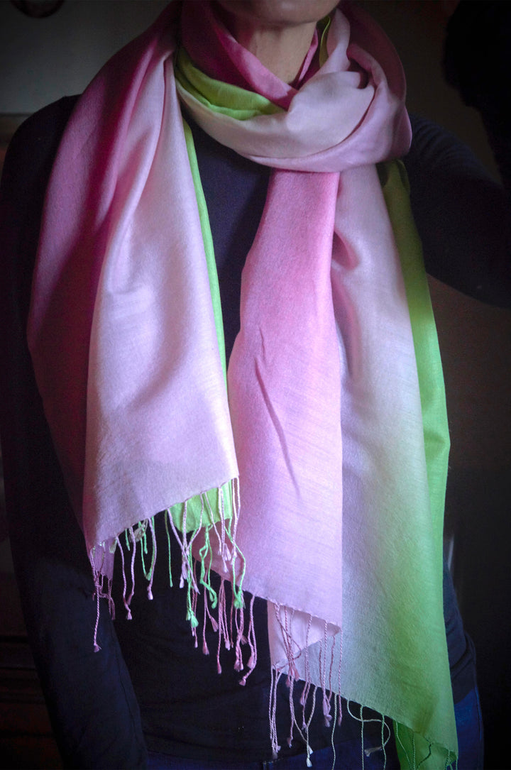 'Fiesta' Fine Silk & Wool Ombré Scarf