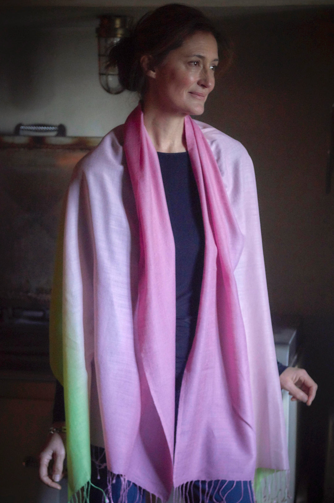'Fiesta' Fine Silk & Wool Ombré Scarf