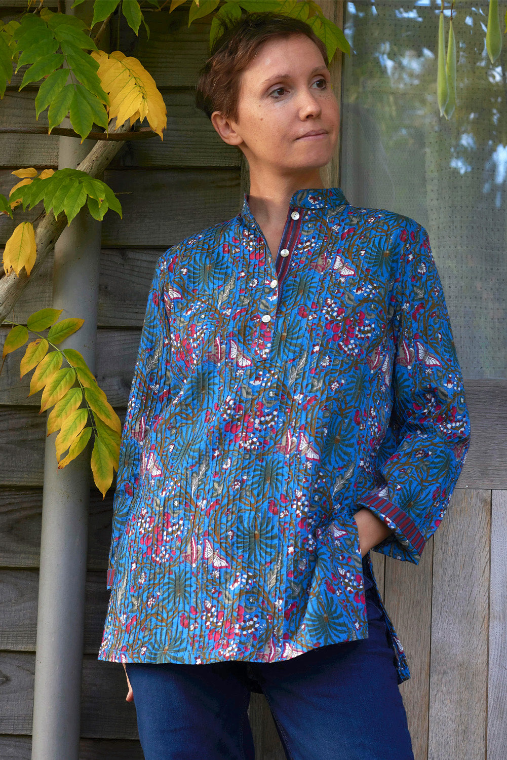 Pintuck Cotton Tops | Hand block-printed | Tania Llewellyn Designs