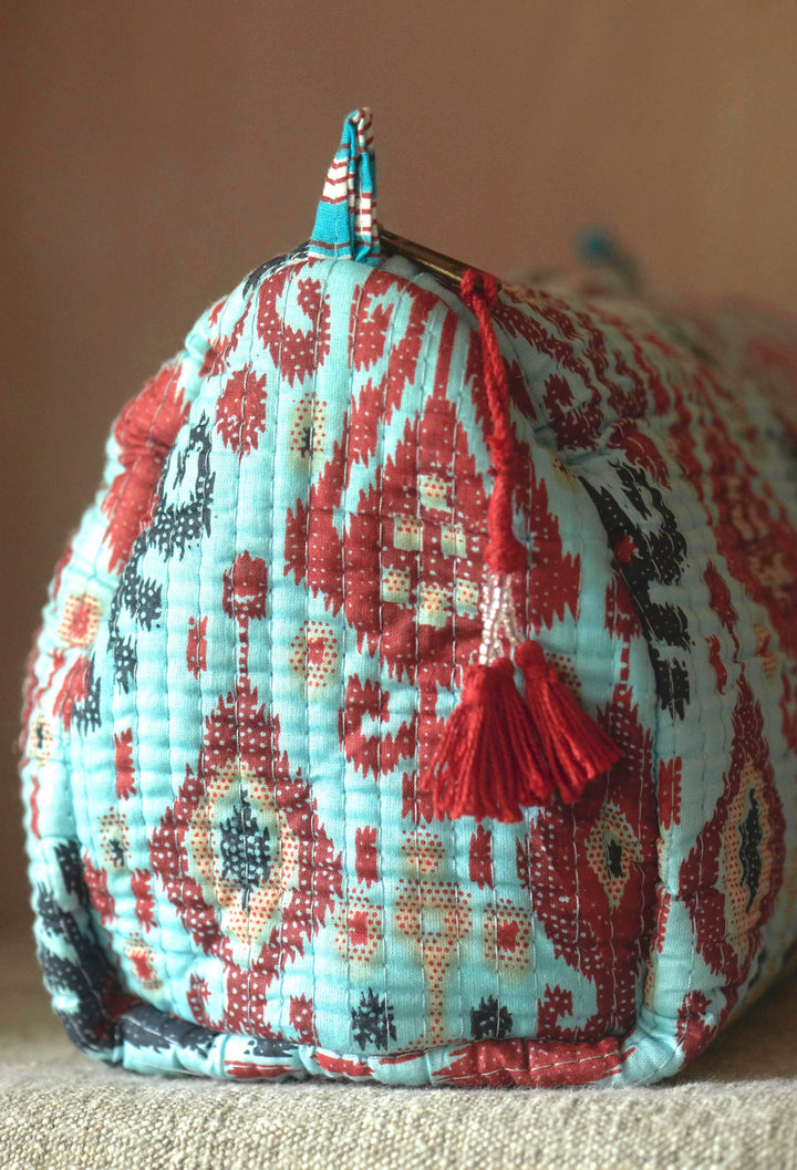 Hand block-printed Sponge Bags (Set of 3) | Ikat Print