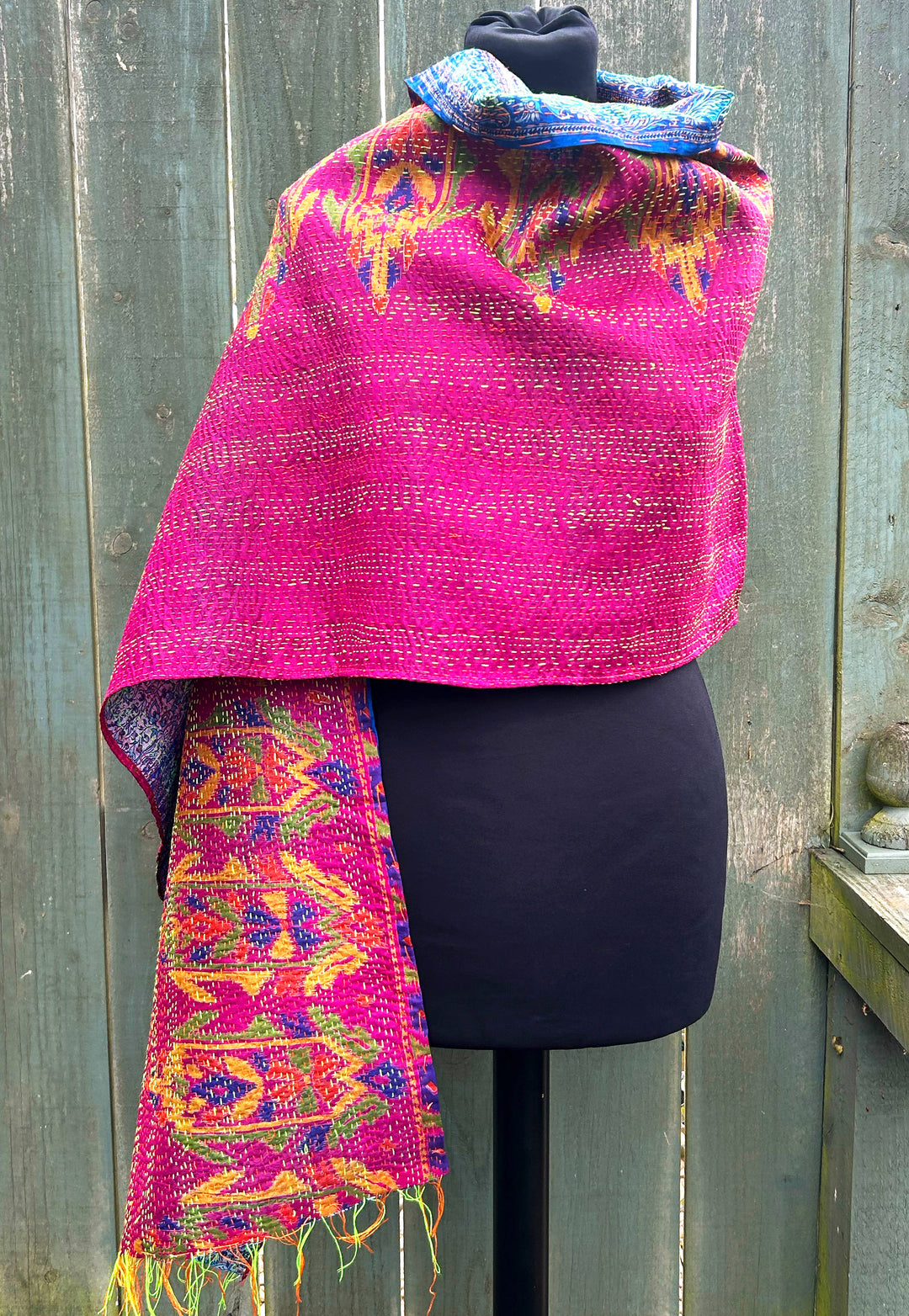 Silk Kantha Stole | Iris
