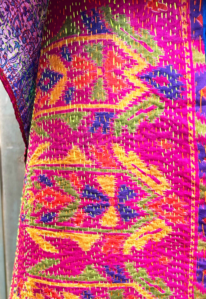Silk Kantha Stole | Iris