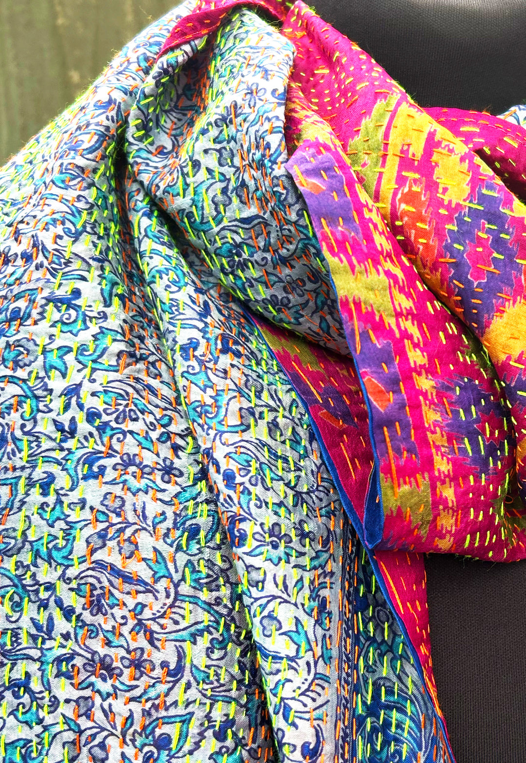 Silk Kantha Stole | Iris