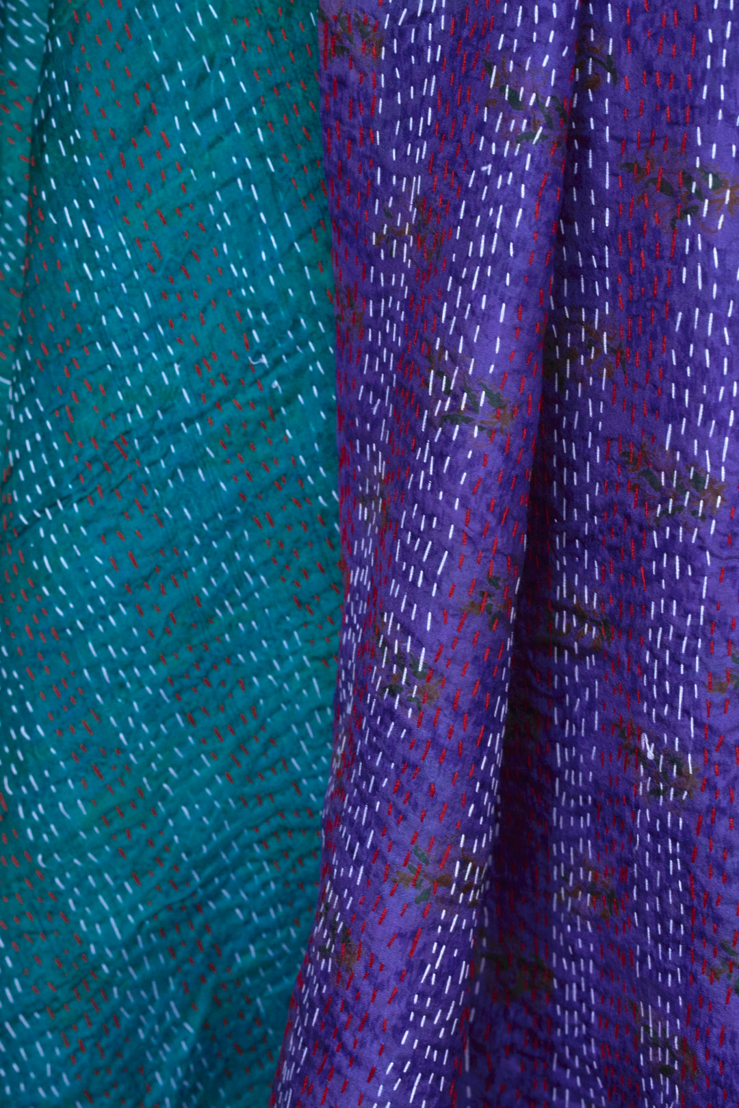 Silk Kantha Shawl | Jade