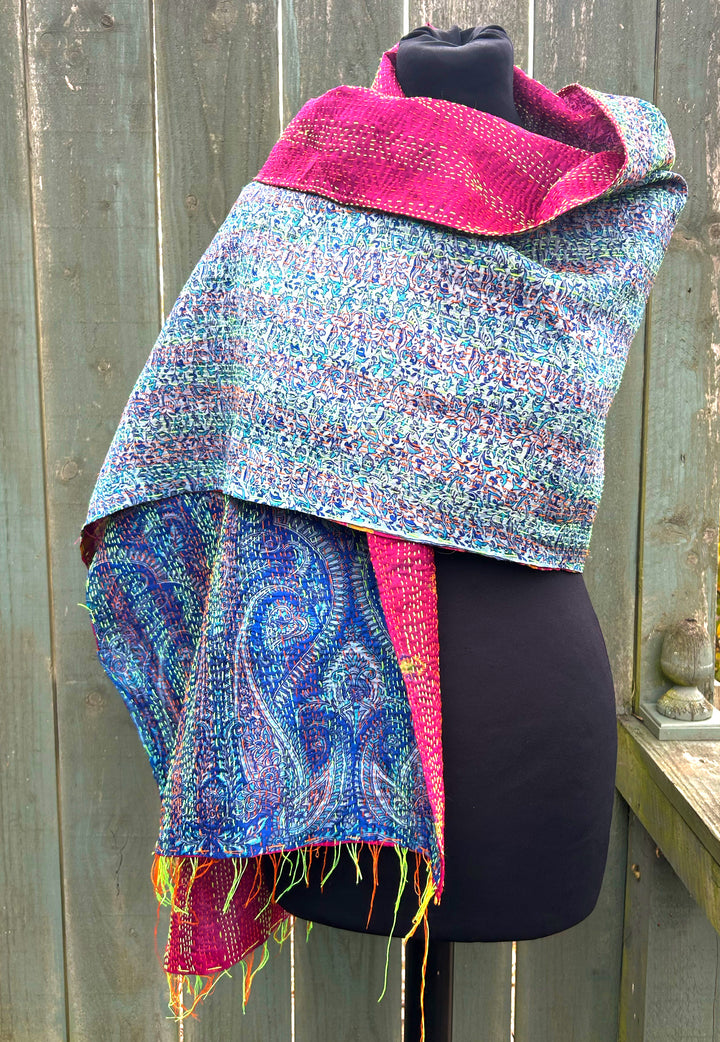 Silk Kantha Stole | Juniper