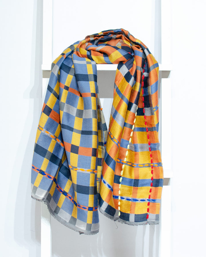 'Molly' Hand-embroidered Scarf