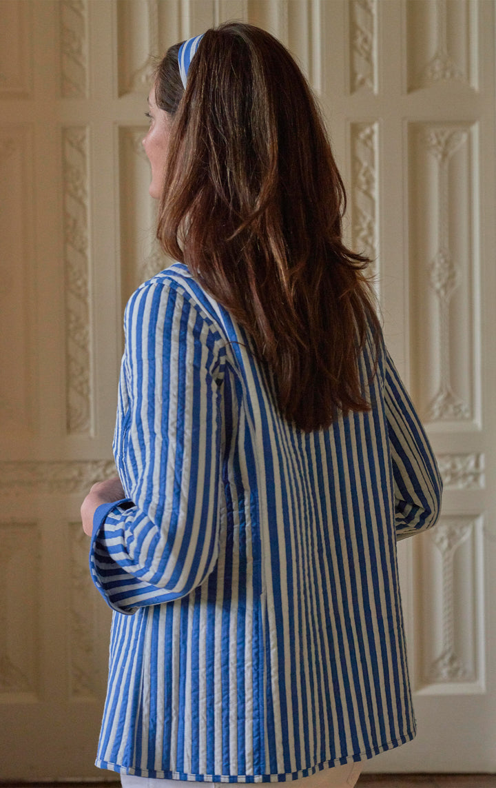 'Opera' Cotton / Reversible / Blue Stripe